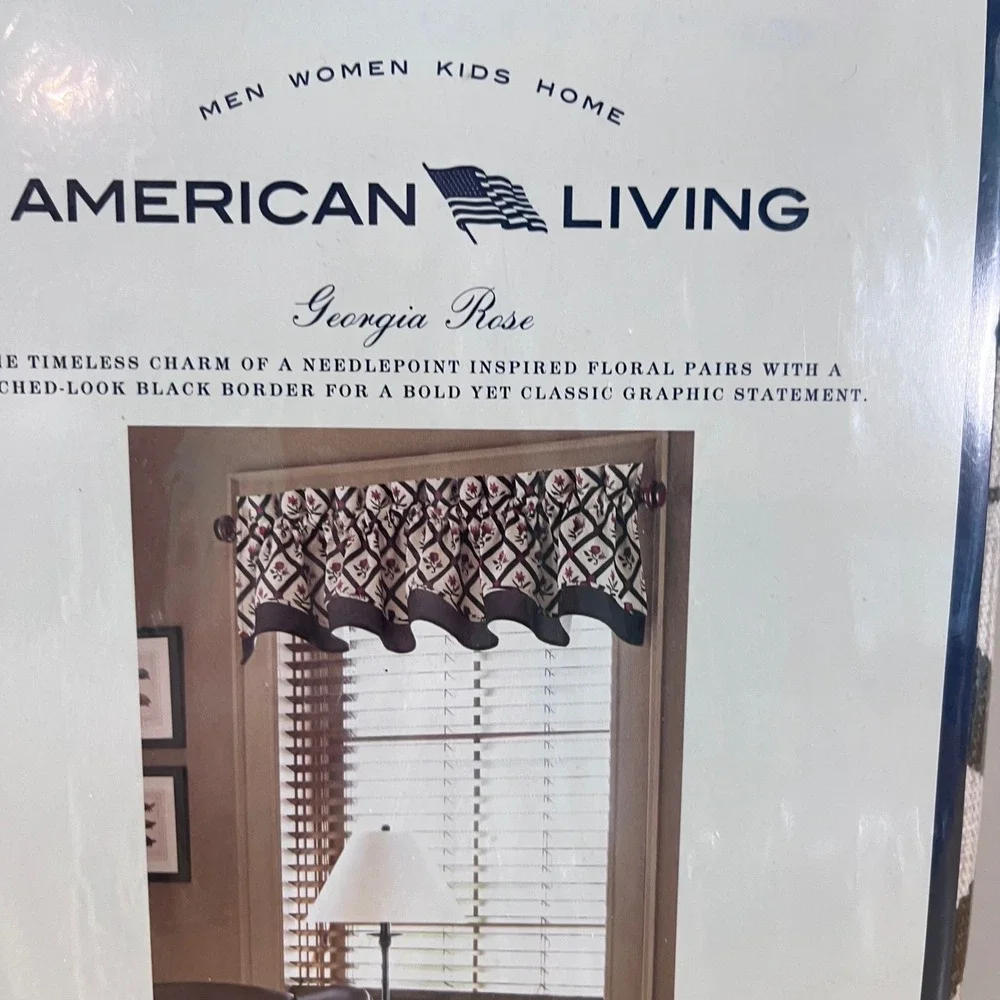 American Living Ralph Lauren Georgia Rose Floral Vtg Style Valance 78x15 NEW